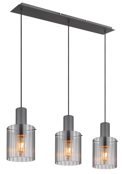 Globo Tulivar E27 Hängeleuchte 3-fach 40W Grau Dunkel, Metall Ø18cm 15904-3H