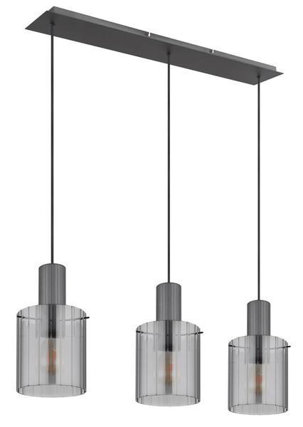 Globo Tulivar E27 Hängeleuchte 3-fach 40W Grau Dunkel, Metall Ø18cm 15904-3H