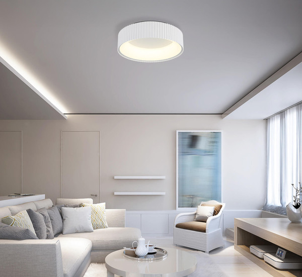 Globo Kemp LED Deckenleuchte 45W CCT Weiß Matt, Metall Memoryfunktion Ø46cm 15924DW