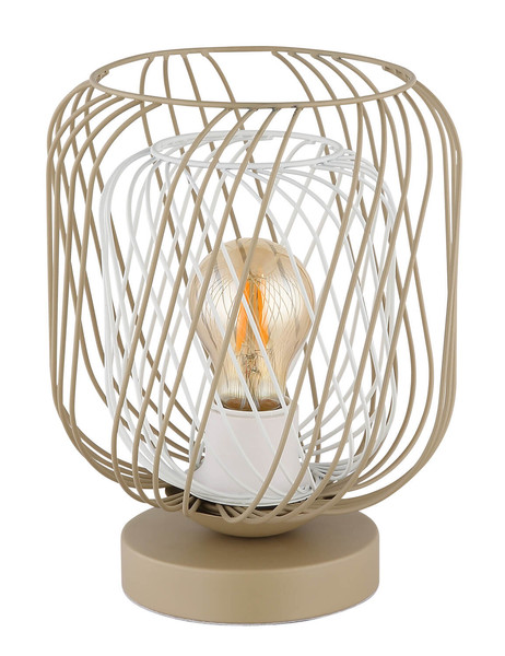 Globo Dichti E27 Tischleuchte 40W Sandfarben Matt, Metall Ø18cm 15965T