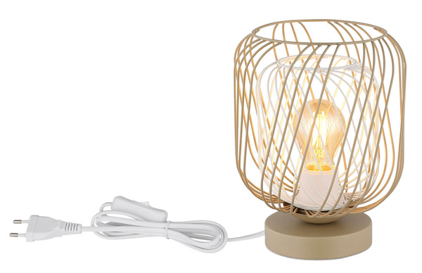 Globo Dichti E27 Tischleuchte 40W Sandfarben Matt, Metall Ø18cm 15965T