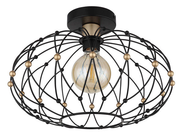 Globo Greys E27 Deckenleuchte 40W Schwarz Matt, Metall Ø40cm 15966D
