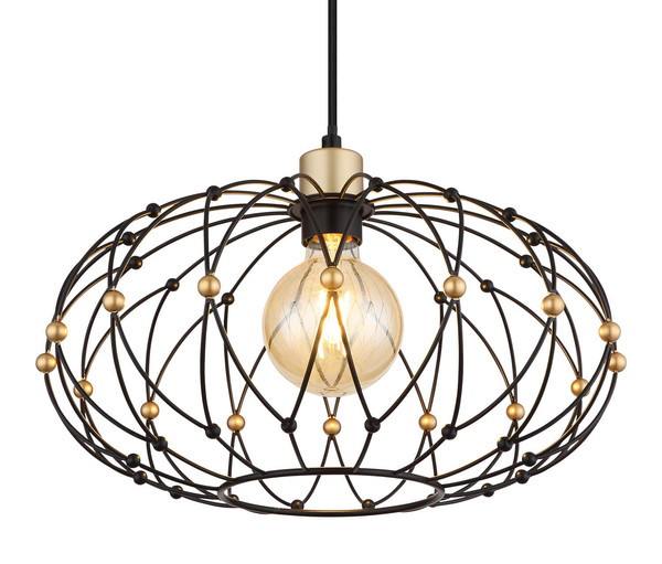 Globo Greys E27 Hängeleuchte 40W Schwarz Matt, Metall Ø40cm 15966H