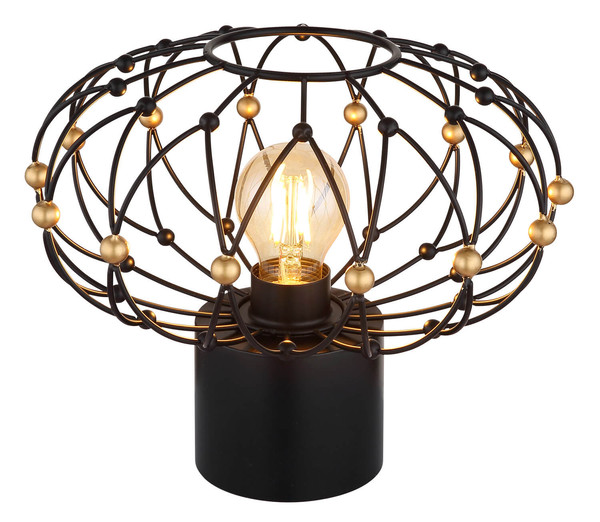 Globo Greys E27 Tischleuchte 40W Schwarz Matt, Metall Ø28cm 15966T