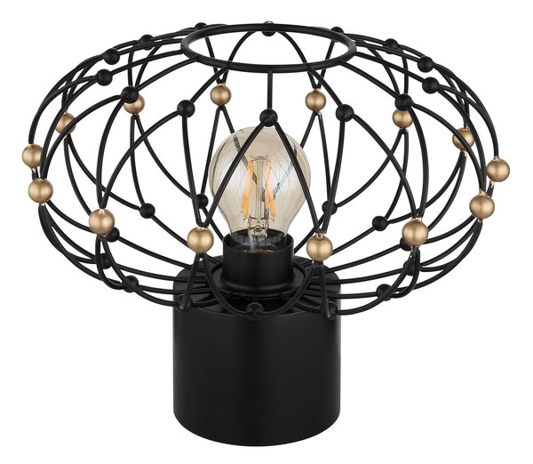 Globo Greys E27 Tischleuchte 40W Schwarz Matt, Metall Ø28cm 15966T