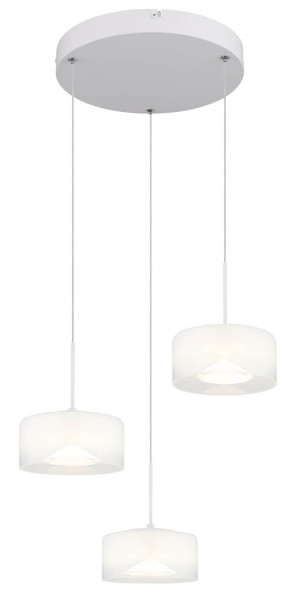 Globo Belinda LED Hängeleuchte 18W Neutralweiß Weiß Matt, Metall Ø15cm 16024-3W
