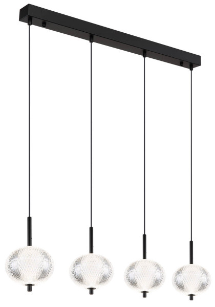 Globo Aida LED Hängeleuchte 23W CCT Schwarz Matt, Metall Memoryfunktion Ø15cm 16042-4H