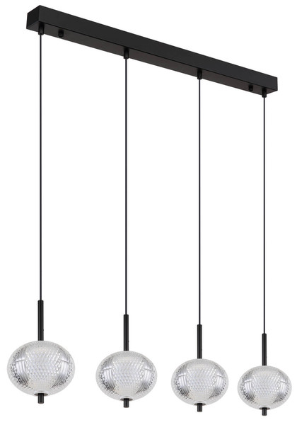 Globo Aida LED Hängeleuchte 23W CCT Schwarz Matt, Metall Memoryfunktion Ø15cm 16042-4H