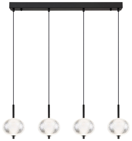 Globo Aida LED Hängeleuchte 23W CCT Schwarz Matt, Metall Memoryfunktion Ø15cm 16042-4H