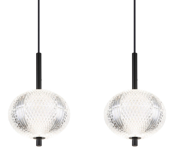 Globo Aida LED Hängeleuchte 23W CCT Schwarz Matt, Metall Memoryfunktion Ø15cm 16042-4H
