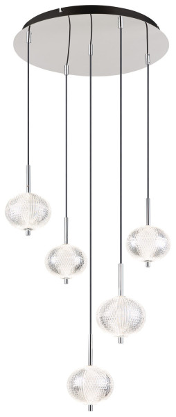Globo Aida LED Hängeleuchte 33W CCT Verchromt, Metall Memoryfunktion Ø15cm 16042-5HC