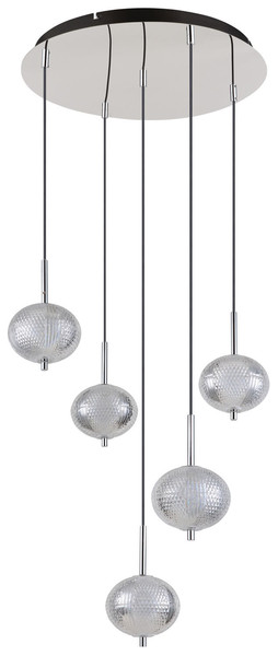 Globo Aida LED Hängeleuchte 33W CCT Verchromt, Metall Memoryfunktion Ø15cm 16042-5HC