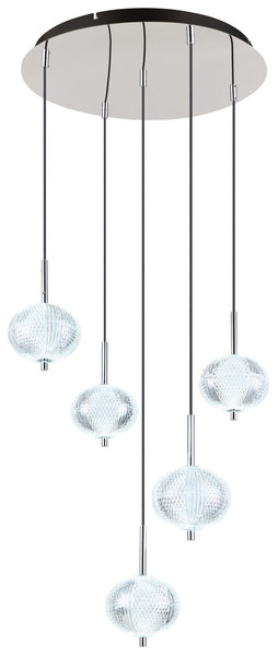 Globo Aida LED Hängeleuchte 33W CCT Verchromt, Metall Memoryfunktion Ø15cm 16042-5HC