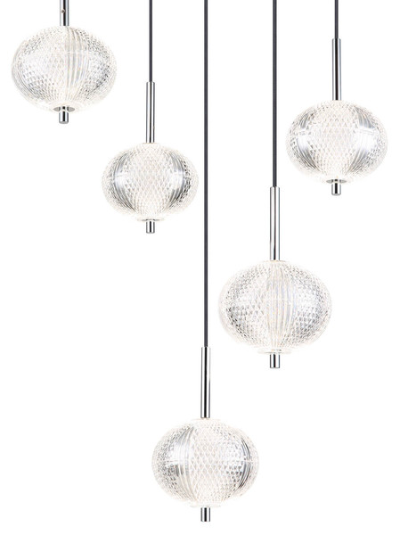Globo Aida LED Hängeleuchte 33W CCT Verchromt, Metall Memoryfunktion Ø15cm 16042-5HC