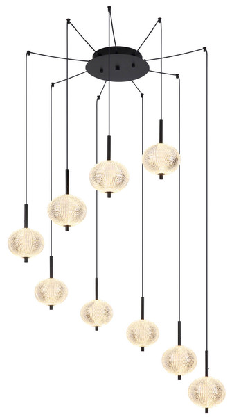 Globo Aida LED Hängeleuchte 60W CCT Schwarz Matt, Metall Memoryfunktion Ø15cm 16042-9H