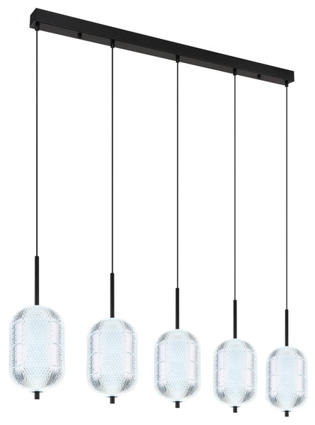 Globo Kurius LED Hängeleuchte 60W CCT Schwarz Matt, Metall Memoryfunktion Ø15cm 16043-5H