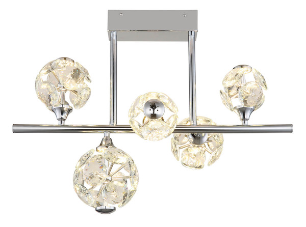 Globo Virina LED Deckenleuchte 42,50W Warmweiß Verchromt, Metall 46cm 16047-5DC