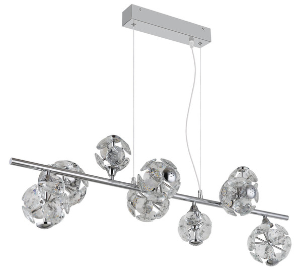 Globo Virina LED Hängeleuchte 73,80W Warmweiß Verchromt, Metall 120cm 16047-9HC