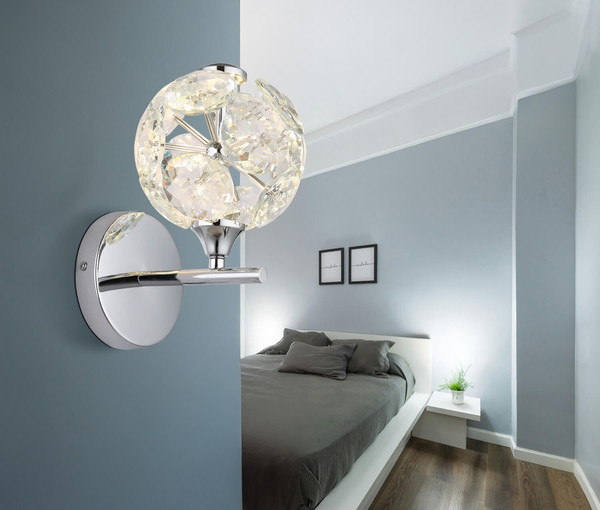 Globo Virina LED Wandleuchte 10,50W Warmweiß Verchromt, Metall Ø15cm 16047WC