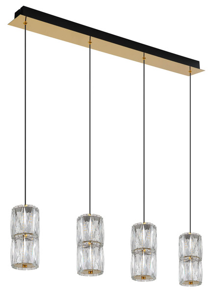 Globo Stefanie LED Hängeleuchte 35W Warmweiß Goldfarben Antik, Metall Ø9,5cm 16051-4