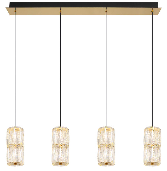 Globo Stefanie LED Hängeleuchte 35W Warmweiß Goldfarben Antik, Metall Ø9,5cm 16051-4