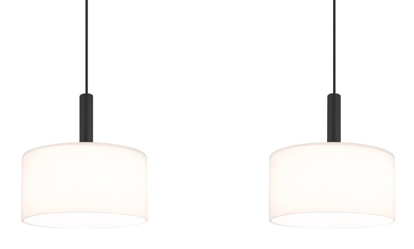 Globo Trenton LED Hängeleuchte 24W CCT Schwarz Matt, Metall Memoryfunktion Ø20cm 16052-3