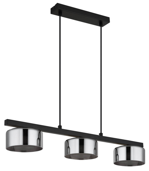 Globo Higgins GX53 Hängeleuchte 3-fach 6W Warmweiß Schwarz Matt, Metall Ø13cm 16055-3HS