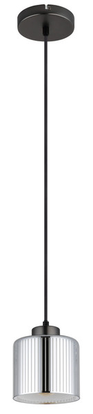 Globo Felicia E27 Hängeleuchte 60W Schwarz-Chrom Matt, Metall Ø14cm 16056H