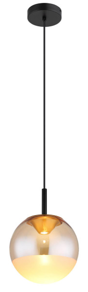 Globo Severin LED Hängeleuchte 8W Warmweiß Schwarz Matt, Metall Ø25cm 16057H