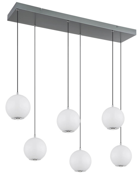 Globo Simmons LED Hängeleuchte 55W CCT Grau Matt, Metall Memoryfunktion Ø15cm 16062-6H