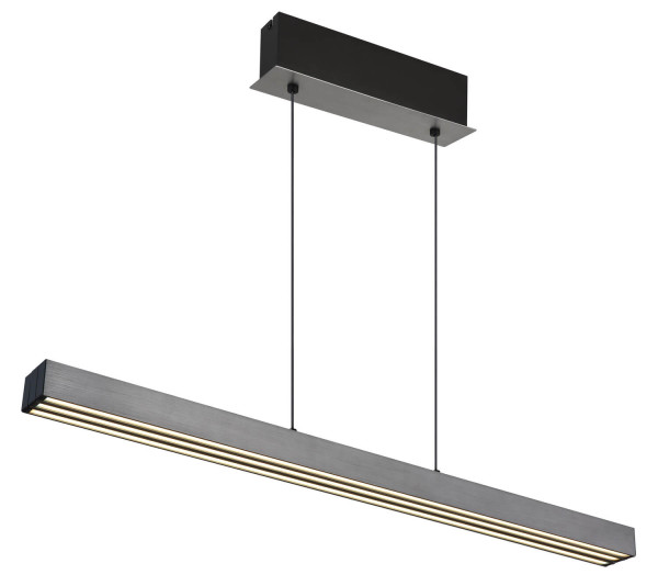 Globo Ethan LED Hängeleuchte 39W CCT Grau Dunkel, Aluminium Gebürstet Memoryfunktion 150cm 17016