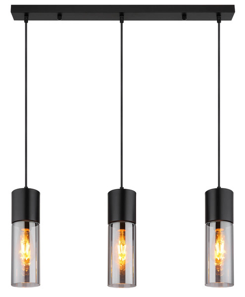 Globo Annika E27 Hängeleuchte 3-fach 25W Schwarz Matt, Metall Ø9cm 21000-3HBN
