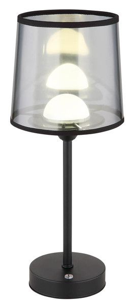 Globo Lunki LED Tischleuchte 2,50W CCT Schwarz Matt, Metall Memoryfunktion Ø14cm 21008S