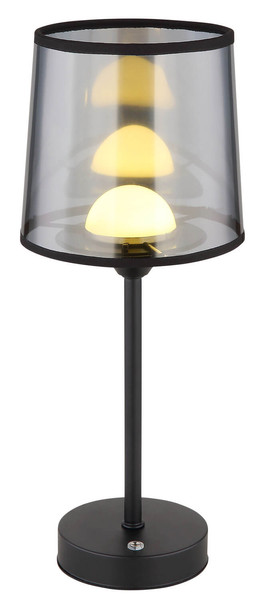 Globo Lunki LED Tischleuchte 2,50W CCT Schwarz Matt, Metall Memoryfunktion Ø14cm 21008S