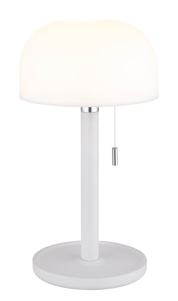 Globo Norman LED Tischleuchte 1,50W CCT IP44 Weiß Matt, Bambus Ø15cm 21016W