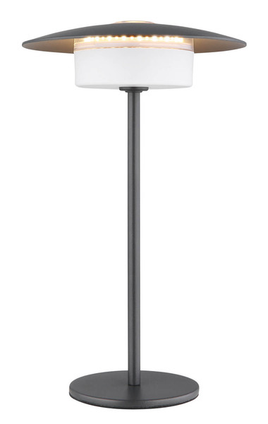 Globo Kyler LED Tischleuchte 3W CCT IP44 Grau Matt, Metall Memoryfunktion Ø18cm 21024G
