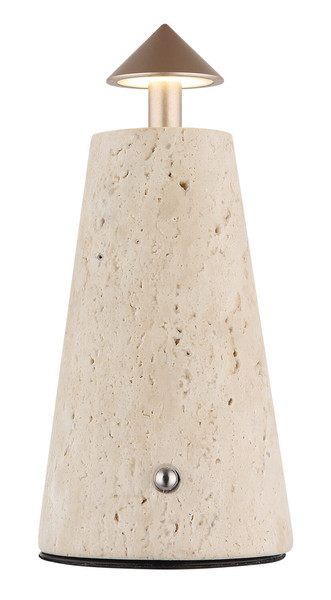 Globo Liva LED Tischleuchte 1,20W CCT Grau, Travertine Stein Ø4,2cm 21037C