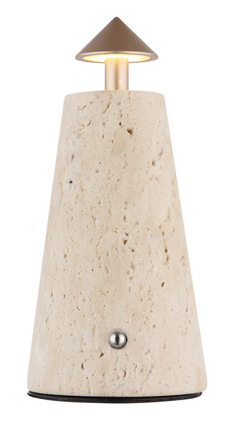Globo Liva LED Tischleuchte 1,20W CCT Grau, Travertine Stein Ø4,2cm 21037C