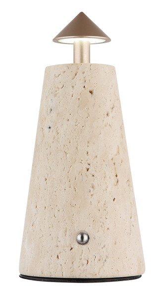 Globo Liva LED Tischleuchte 1,20W CCT Grau, Travertine Stein Ø4,2cm 21037C