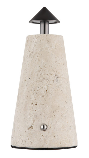 Globo Liva LED Tischleuchte 1,20W CCT Grau, Travertine Stein Ø4,2cm 21037G