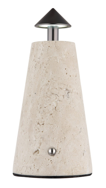 Globo Liva LED Tischleuchte 1,20W CCT Grau, Travertine Stein Ø4,2cm 21037G