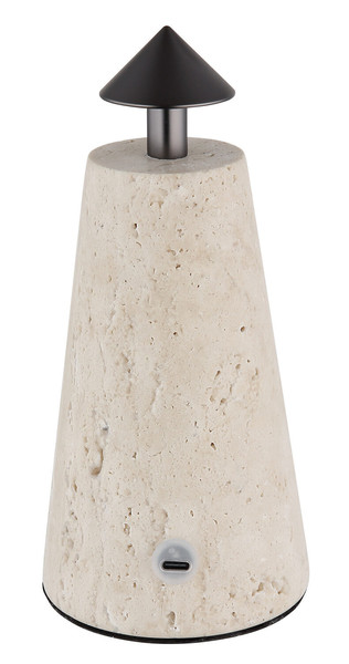 Globo Liva LED Tischleuchte 1,20W CCT Grau, Travertine Stein Ø4,2cm 21037G