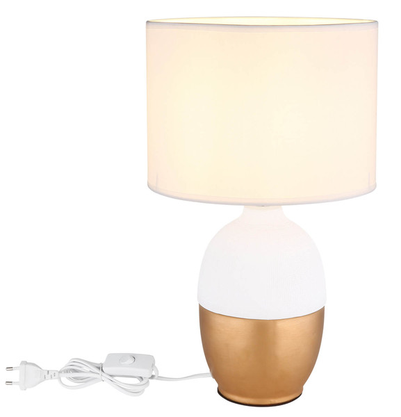 Globo Valentino E14 Tischleuchte 40W Weiß, Keramik Ø25cm 21627W