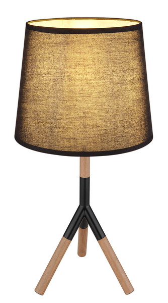 Globo Kikki E27 Tischleuchte 40W Schwarz Matt, Metall Ø25cm 21629T