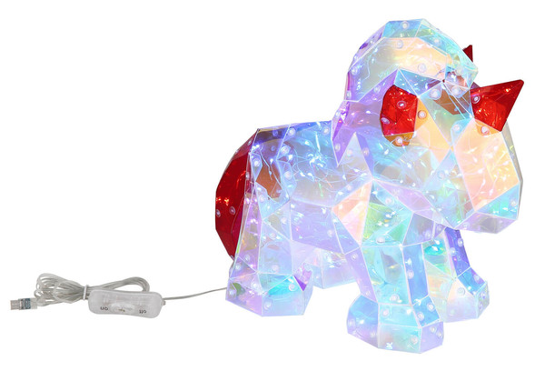 Globo Brondar LED Tischleuchte 3W Klar Kristall Effekt 26cm 28088