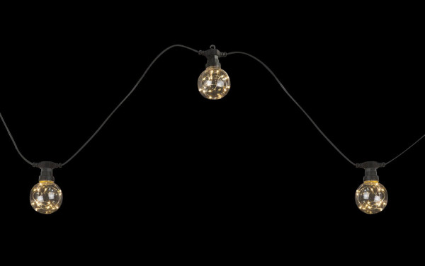 Globo Almaga LED LED Lichterkette 10-fach 0,27W Warmweiß Schwarz, Kunststoff Ø8cm 34090N