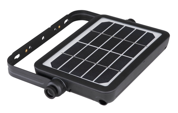 Globo Solarleuchte Kunststoff Schwarz, 1Xled LED Solarleuchte 5W Warmweiß IP65 Schwarz Bewegungssensor 3,4cm 36483