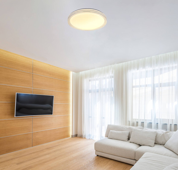 Globo Veleno LED Deckenleuchte 24W Warmweiß Weiß, Metall Sparkle-Dekor Ø49,5cm 41263-24
