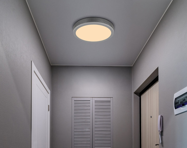 Globo Doro LED Deckenleuchte 12W Warmweiß Silberfarben, Aluminium Ø30cm 416080AD1R