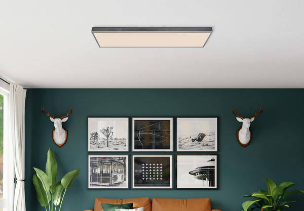 Globo Doro LED Deckenleuchte 36W CCT Silberfarben, Aluminium Fernbedienung Nachtlicht Memoryfunktion 7,5cm 416080AD5-CCT